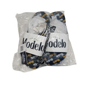 Modelo Slide Sandals Mens XL 12-13 Blue White Logo Cerveza Beer Beach Shoes